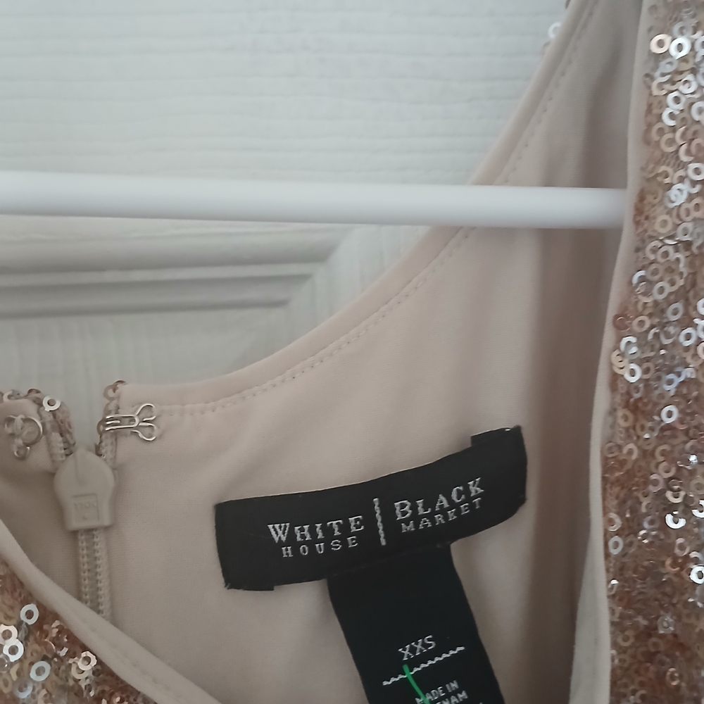 White House Black Market Gold Sequin Top